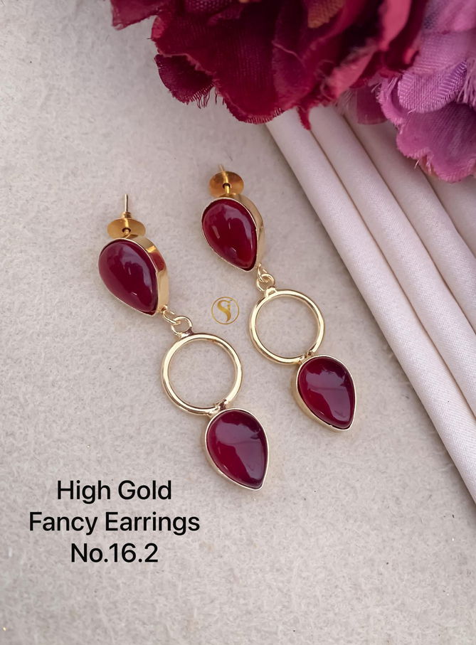 High Gold Party Wear Fancy Earrings 3 Wholesale Online
